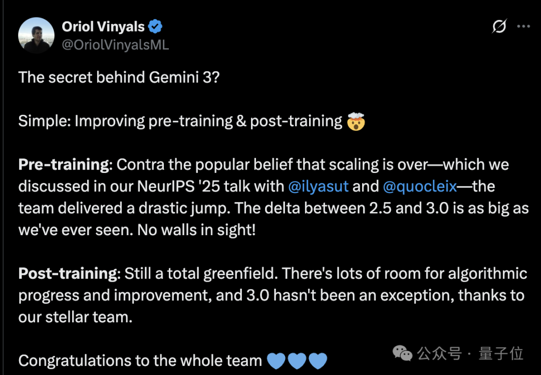 谷歌Gemini 3把GPT-5.1打成計量單位!馬斯克奧特曼都服了