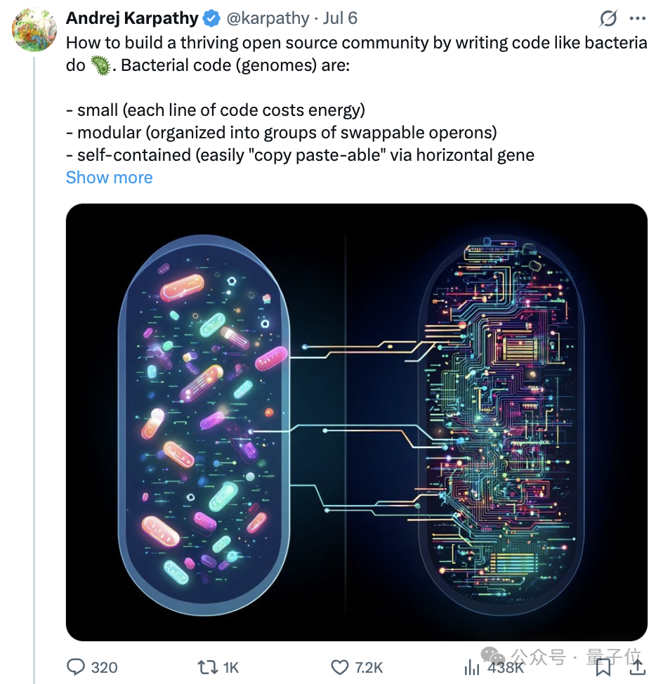 Karpathy最新腦洞「細菌編程」:優秀的代碼應該具備細菌的三大特質